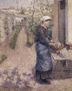 Camille Pissarro Woman washing dishes USA oil painting artist